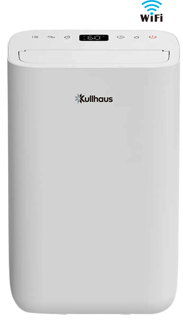 Kullhaus alpha Q13L Pro dehumidifier best dehumidifier for 60m² with electronic louver air diffusion and Wi-Fi connectivity.