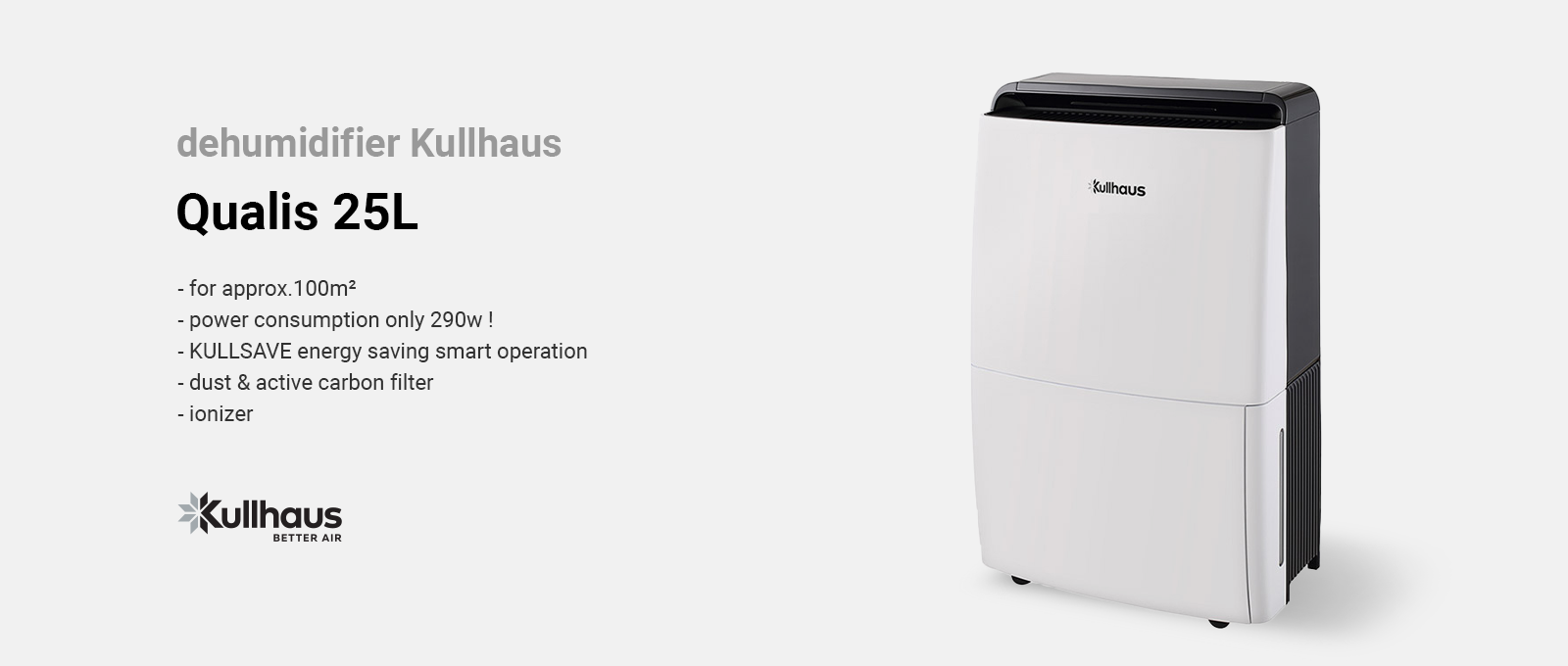 Dehumidifier with ionizer Kullhaus Qualis 25L Ion