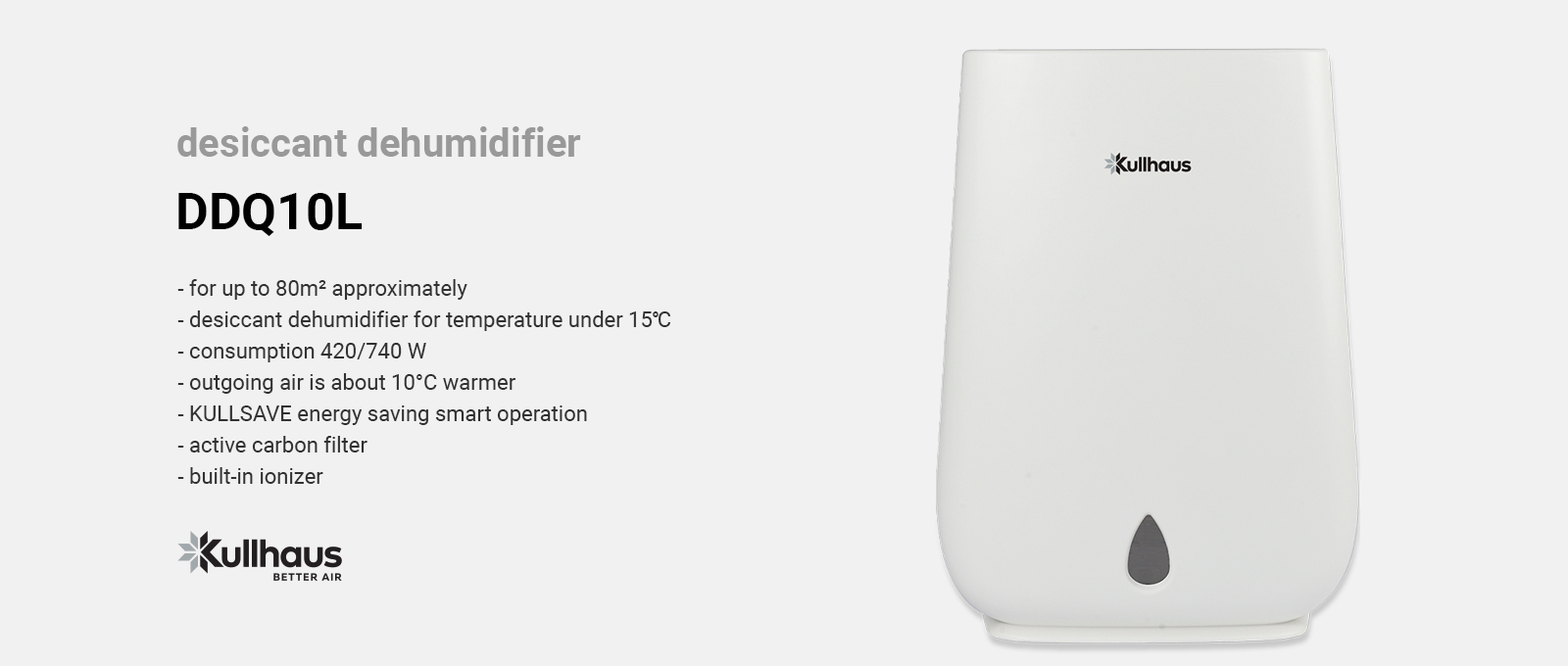 desiccant dehumidifier Kullhaus DDQ10 for low temperatures